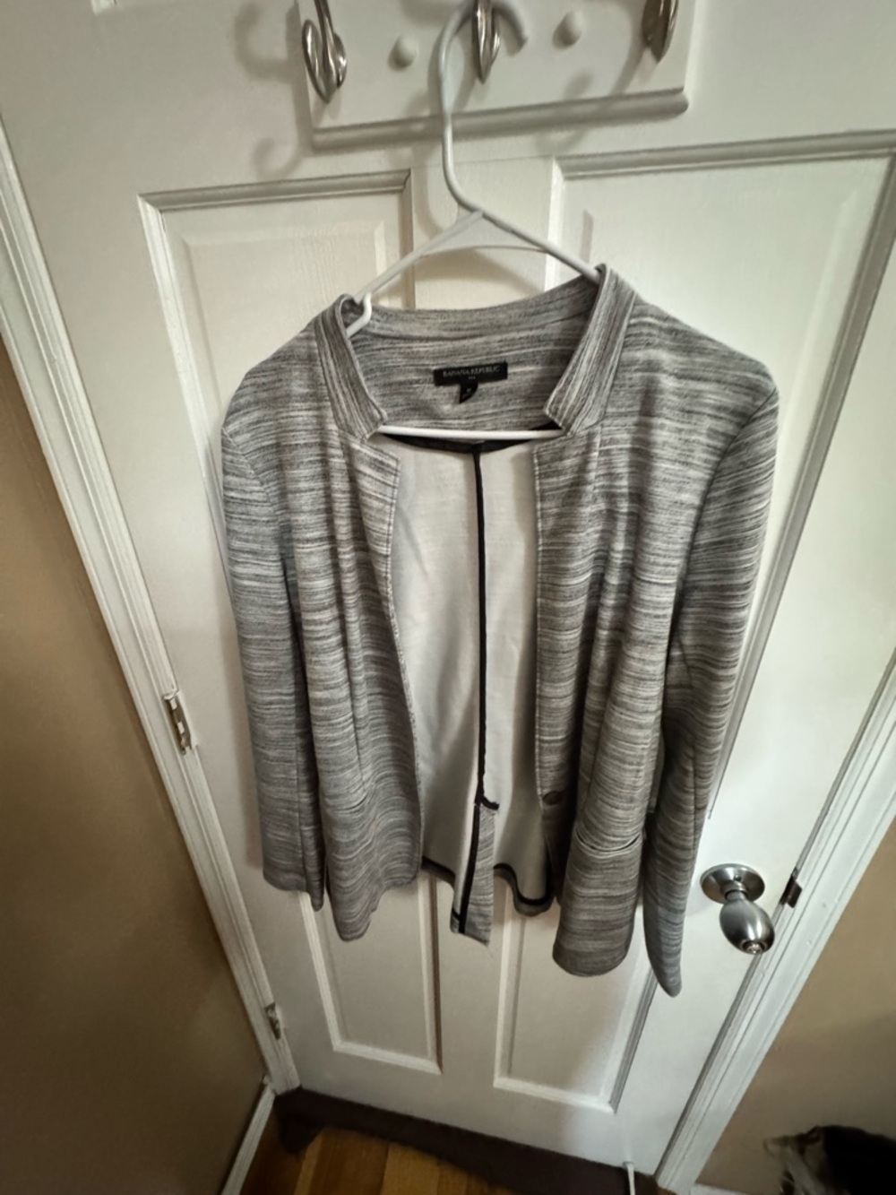 Banana Republic Heather Gray Open-Front Blazer